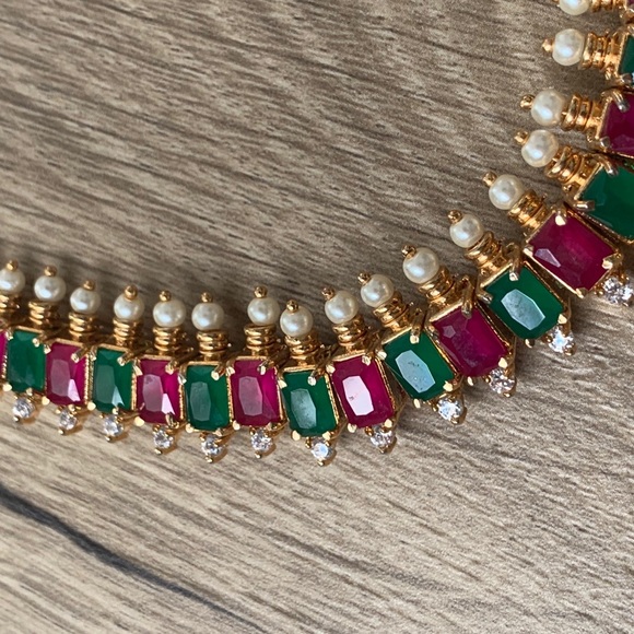 Ruby, Emerald and pearl Necklace - Picture 5 of 6